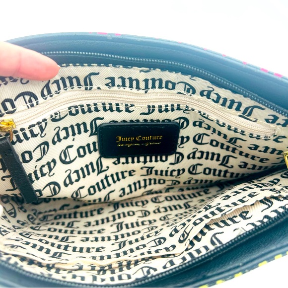 Y2K Juicy Couture Purse Black & Multi Color JUICY COUTURE ALL OVER PRINT VTG - Picture 5 of 11